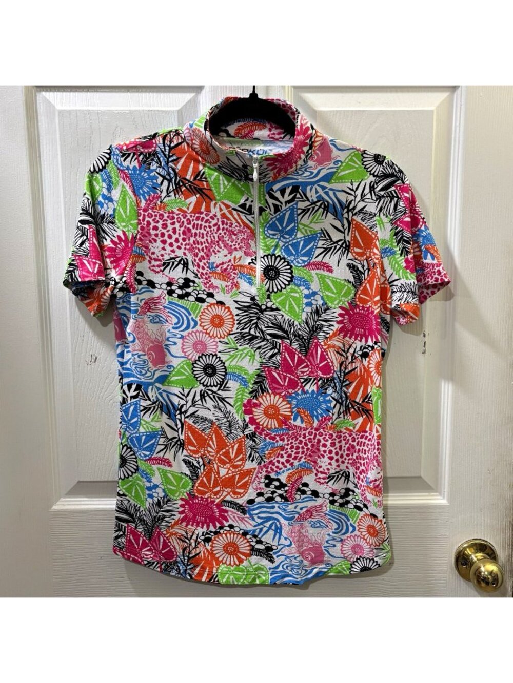 IBKUL Women S 1/4 Zip golf Short Sleeve Polo UPF 50+ Quick Dry Floral